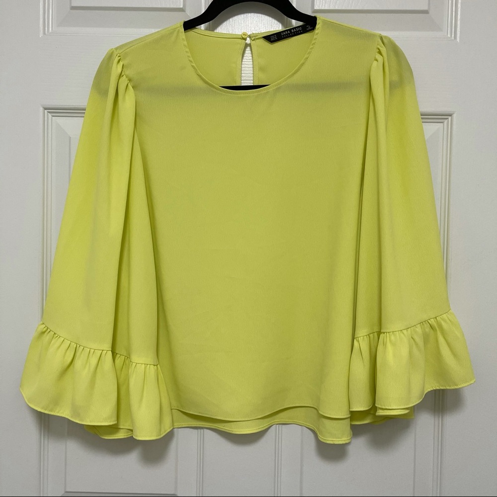 Zara Neon Yellow Blouse